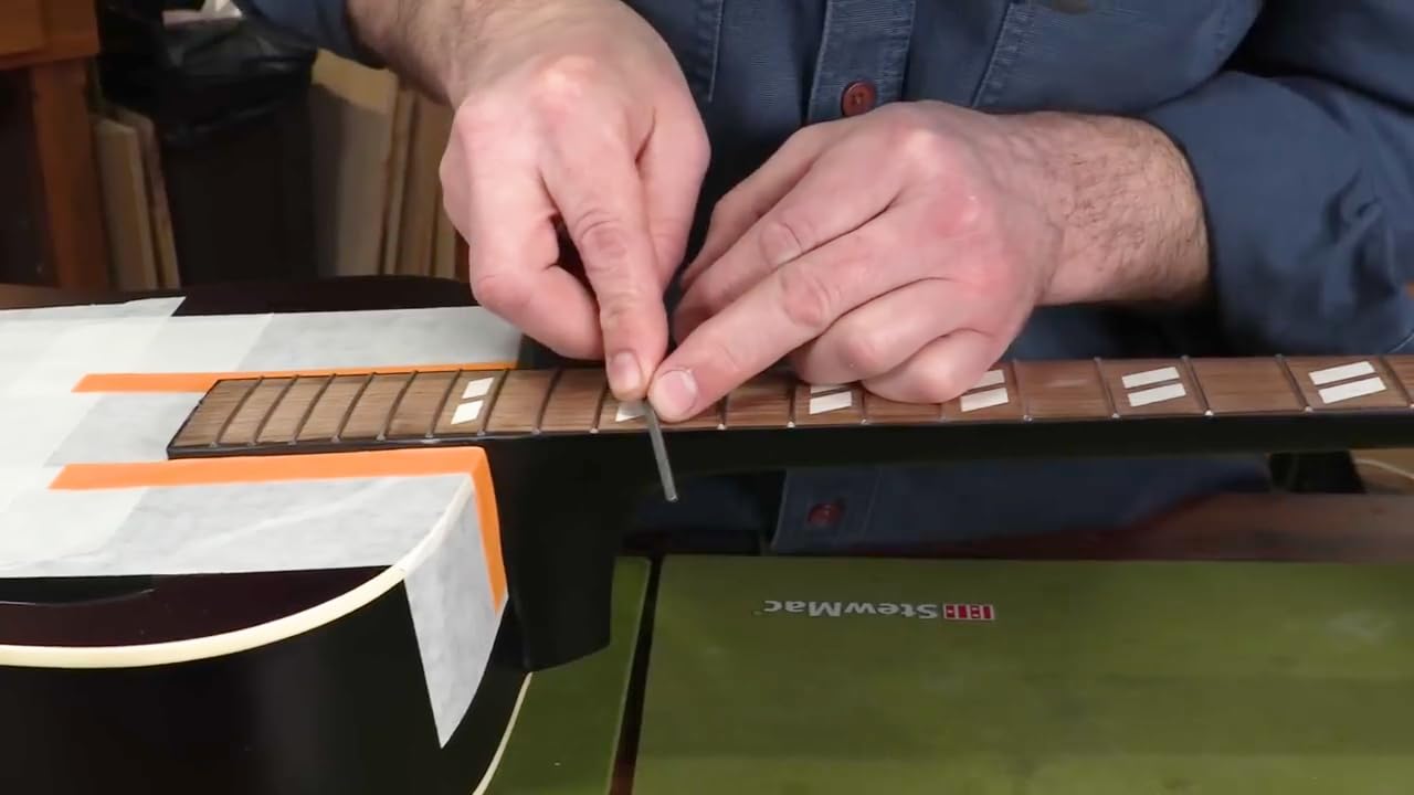 StewMac Fret End Dressing File - Safely Fix Sharp Guitar Frets & Fret Sprout Fast - For Rounding, Shaping, and Smoothing Frets - Professional Luthier Guitar Repair Tool - (1175)