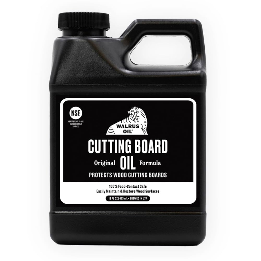WALRUS OIL - Cutting Board Conditioner, Wood Wax, Cutting Board Feet, and Rag Set. for Cutting Boards, Butcher Blocks, Wooden Spoons, and Bowls. 100% Food-Contact Safe.