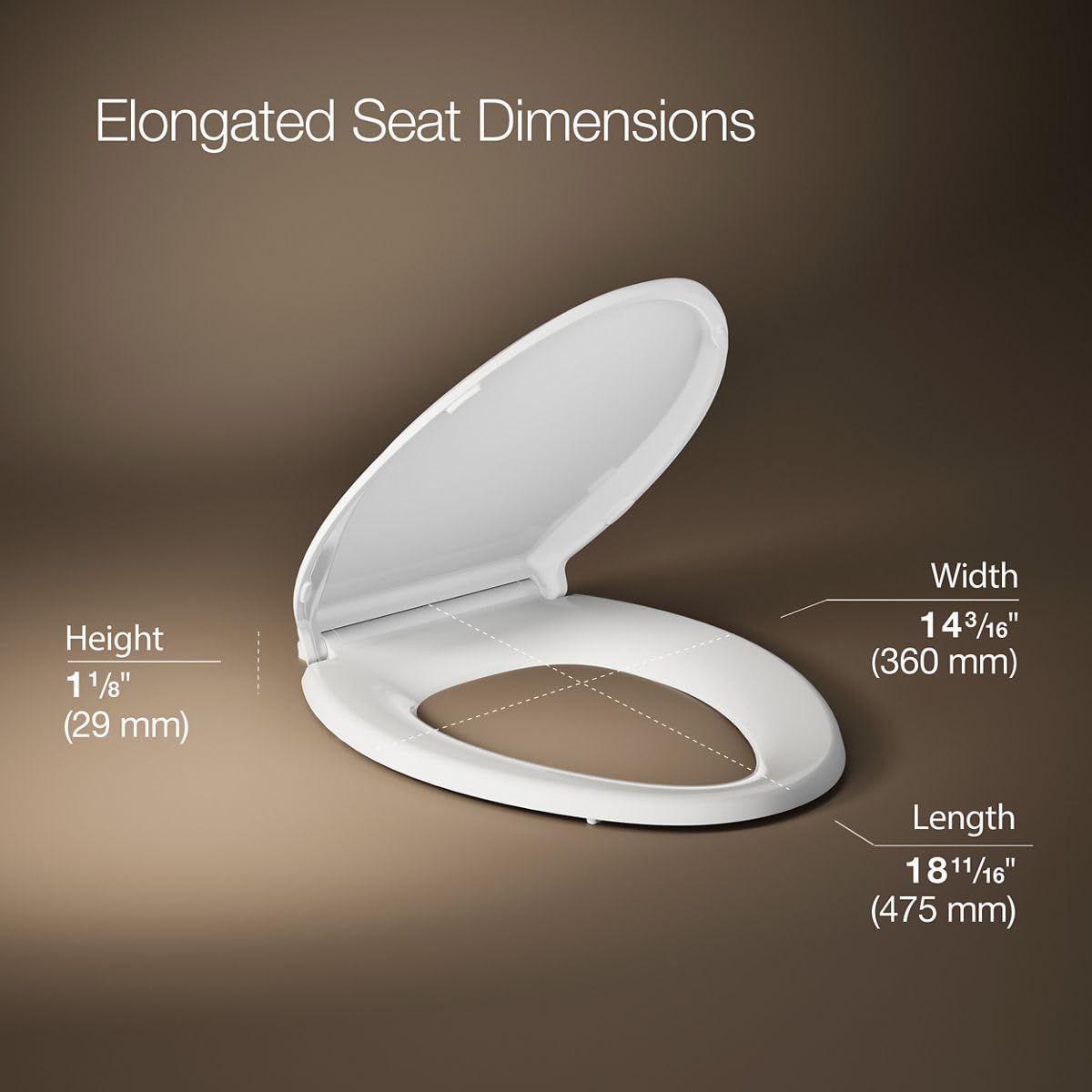 Kohler K-7315-0 Quick-Relase Elongated Toilet Seat White Grip-Tight Cachet, 1,