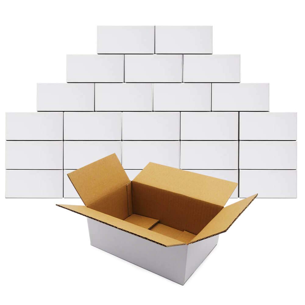 25-Pack 9x6x4 Inch White Corrugated Cardboard Shipping Boxes - Mailer Boxes for Small Business & E-commerce Packaging (9x6x4 Inches)