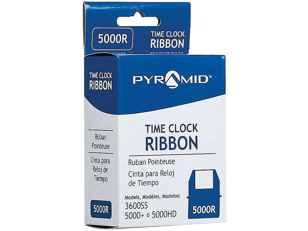Pyramid Time Systems - Genuine and Authentic Time Clock Replacement Ribbon [5000R] Compatible with Pyramid Models 3500ss, 3550ss, 3600ss, 4000Pro, 5000, 5000HD Time Clock - Black Ink Ribbon Cartridge