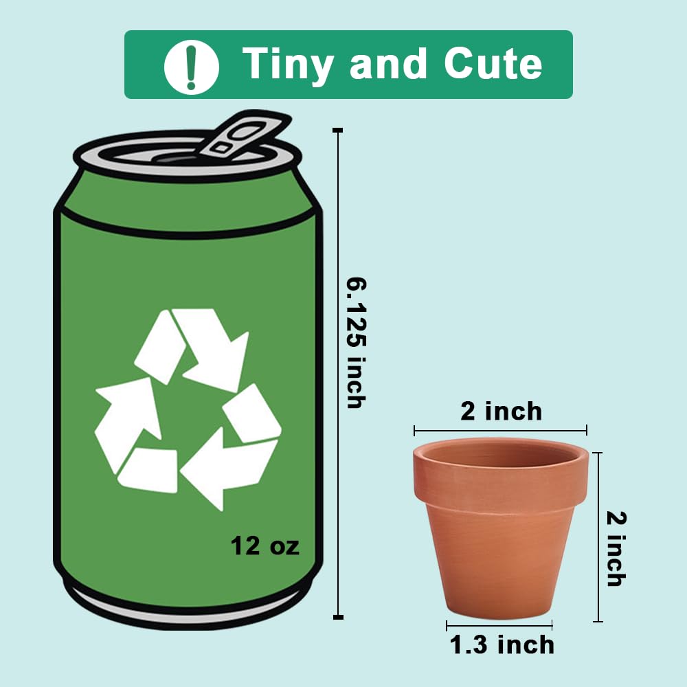 48 Pcs Tiny Terracotta Pots - 2 inch Small Mini Clay Pots with Drainage Holes Flower Nursery Terra Cotta Pots for Indoor/Outdoor Succulent Plants, Crafts, Wedding Favor