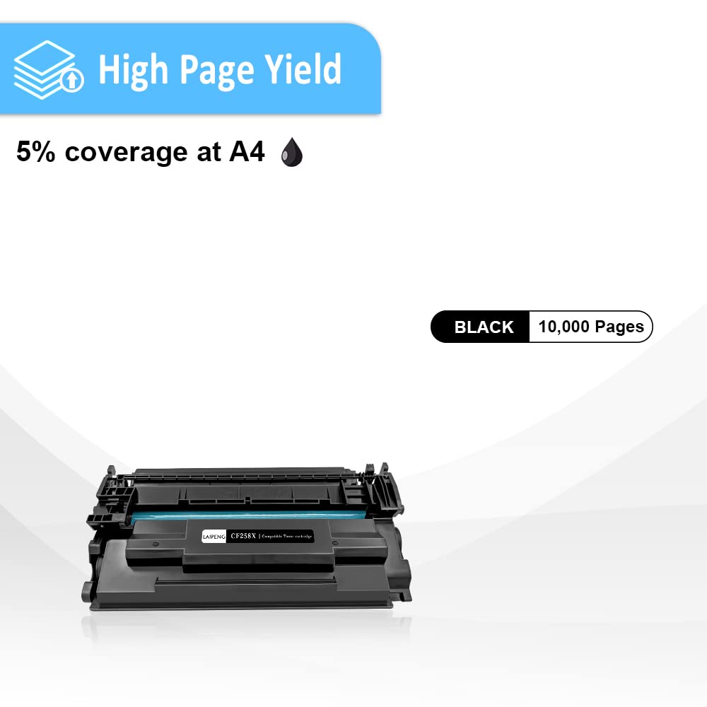 [ with Tools, NO CHIP ] Compatible 58X CF258X (58A CF258A) Toner Cartridge Black High Capacity 10000 Pages for HP LaserJet Pro M404n M404dn M404dw M404 MFP M428fdn M428fdw M428 Printers ( Black x 2 )