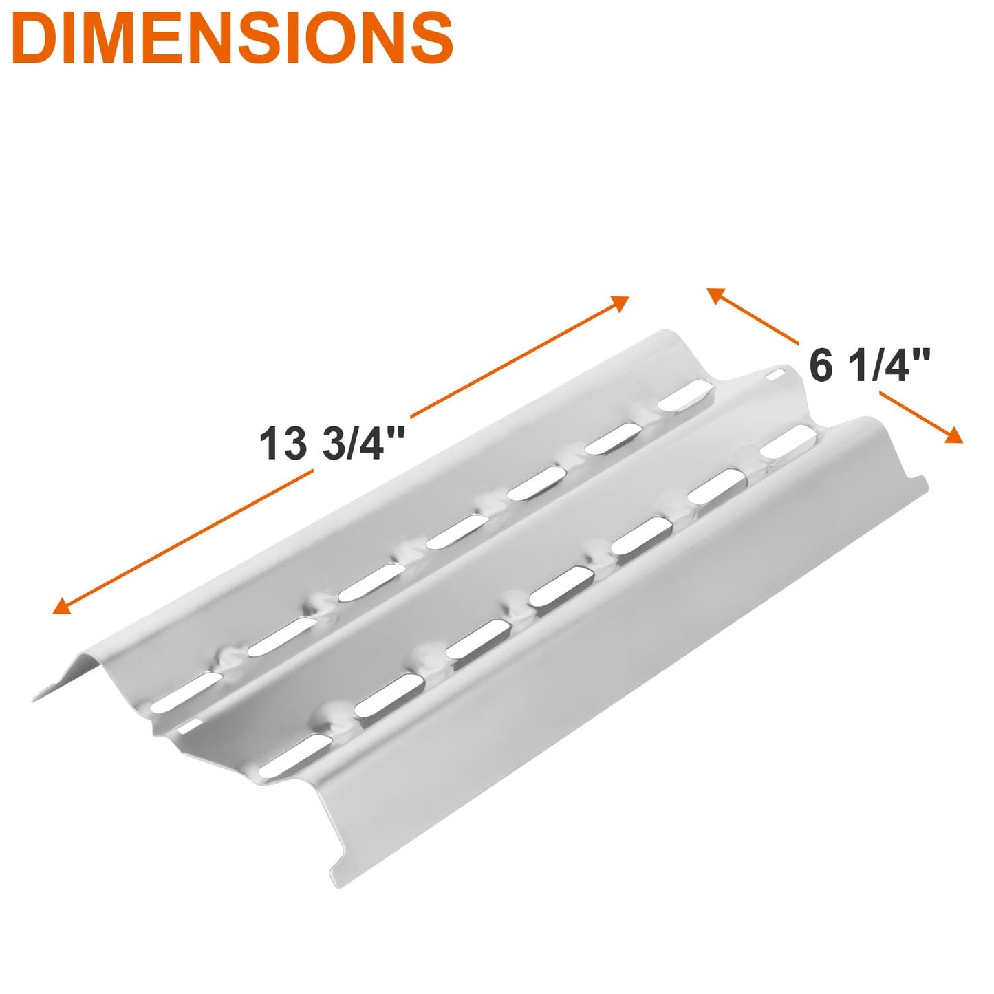 BBQ Future 13-3/4'' Flav-R-Wave Parts for Broil King Signet and Sovereign Models with Tube-in-Tube Burners, Stainless Steel BBQ Heat Plate Burner Cover, 3-Pack