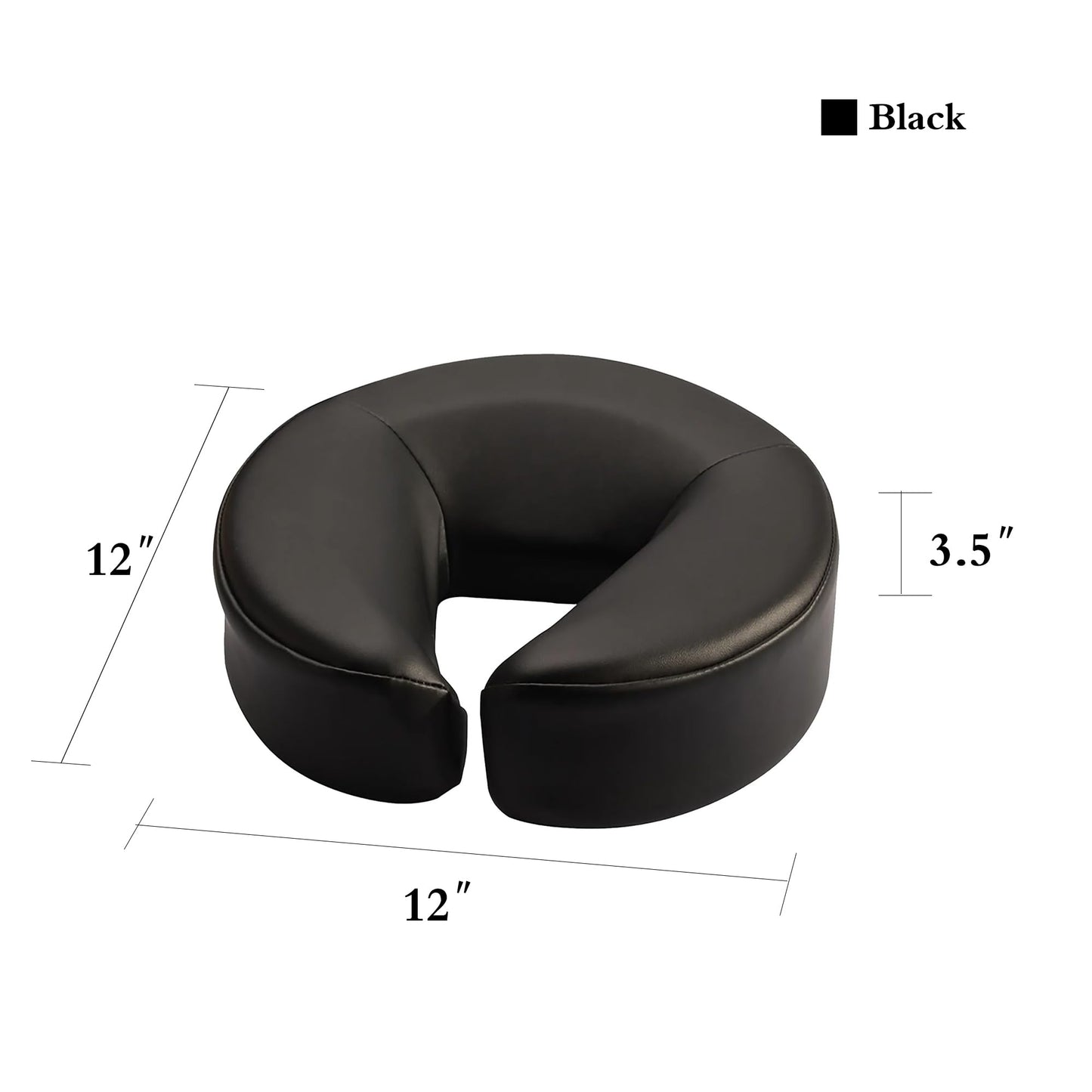 Master Massage New Standard Headrest Face Cushion Pillow for Massage Table, Black
