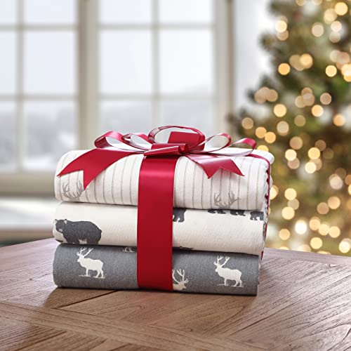 Eddie Bauer - Queen Sheet Set, Warm Breathable Cotton Flannel Bedding with Deep Pockets, Brushed for Extra Softness, Cozy Home Decor, Oeko-Tex Certified (Elk Grove, Queen)