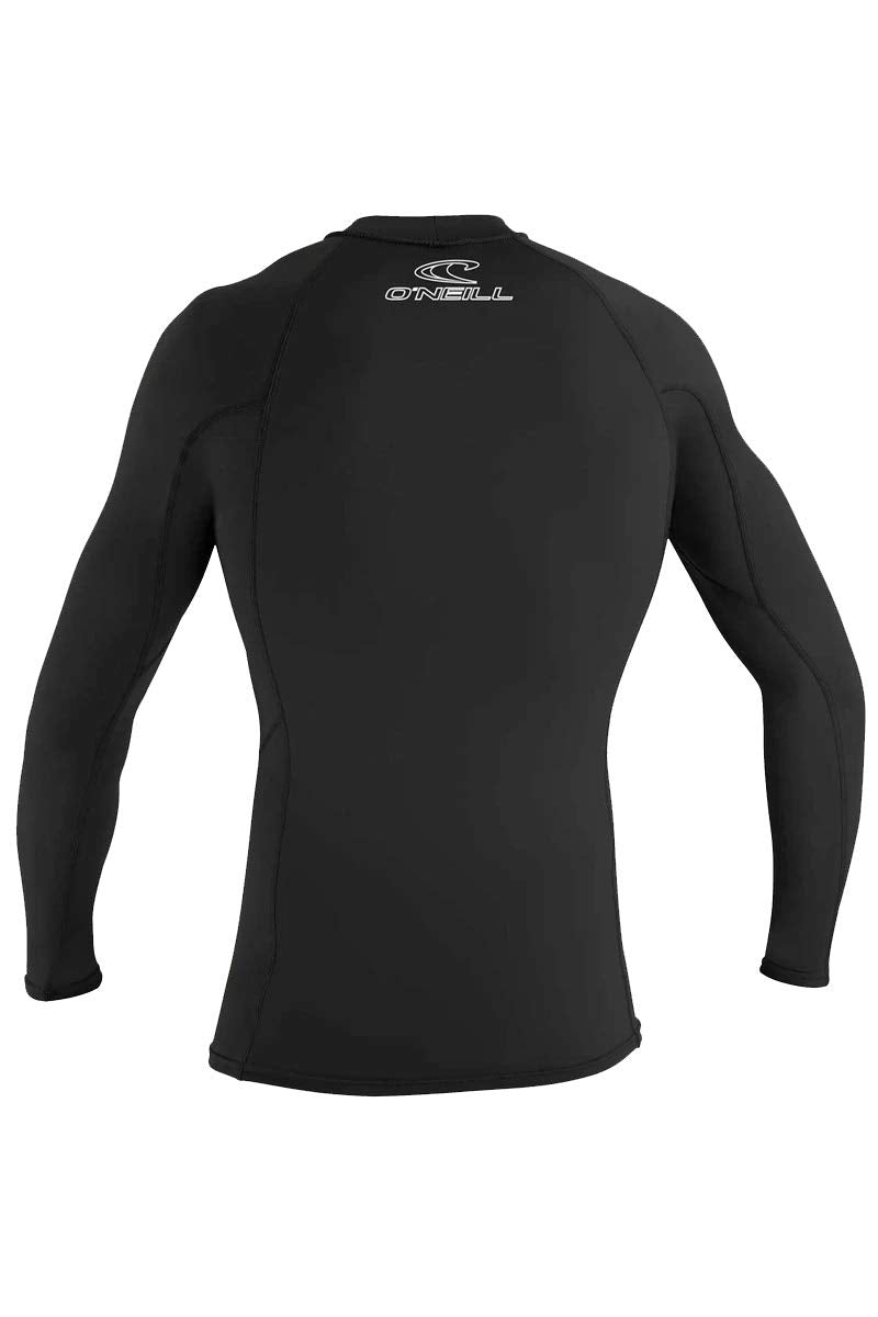 O'Neill Wetsuits UV Sun Protection Mens Basic Skins Long Sleeve Crew Sun Shirt Rash Guard, Black, X-Large