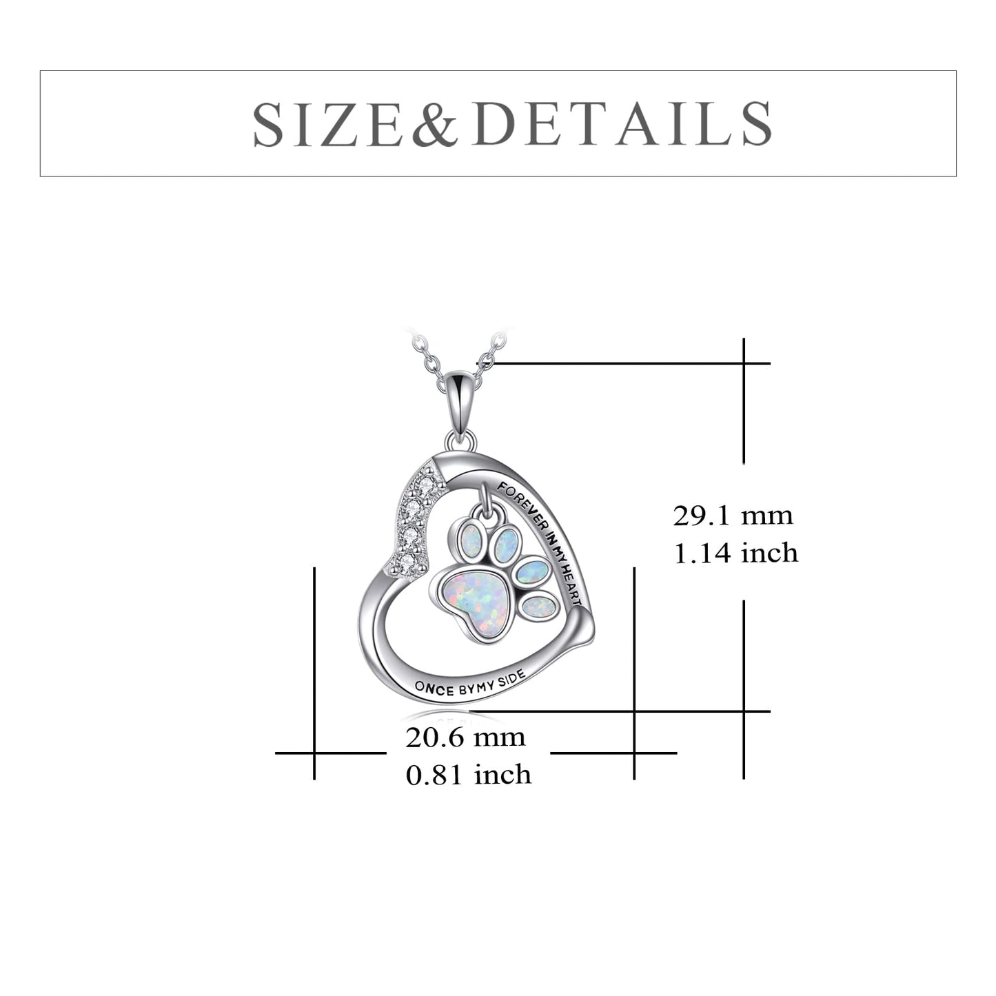 YFN Paw Urn Necklace Sterling Silver Dog Cat Paw Ashes Pendant Pet Cremation Memorial Jewelry Paw Print Gift for Women
