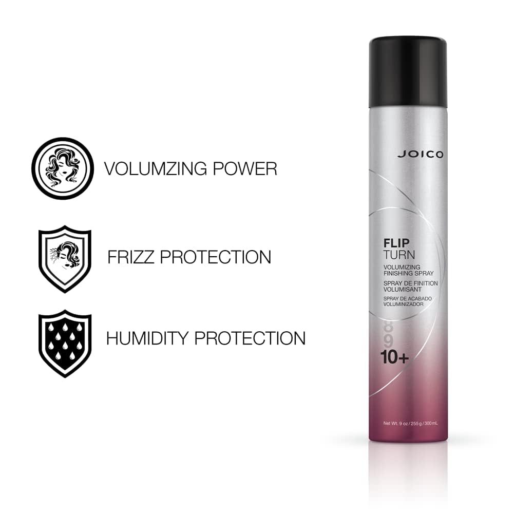 Joico Heat Hero Glossing Thermal Protector Hair Spray for Damaged Hair and Flip Turn Volumizing Finishing Hairspray Set, Humidity Protection, Ultra Firm Hold