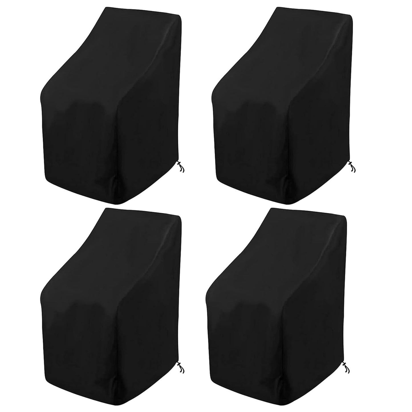 Stackable Patio Chair Covers, 210D Outdoor Chair Covers Waterproof for Stacked Chairs, Lawn Chair Covers Waterproof Outdoor Fits for 4-6 Outdoor Stacking Chairs (Black, 25"L x 25"W x 47"H (4PCS))