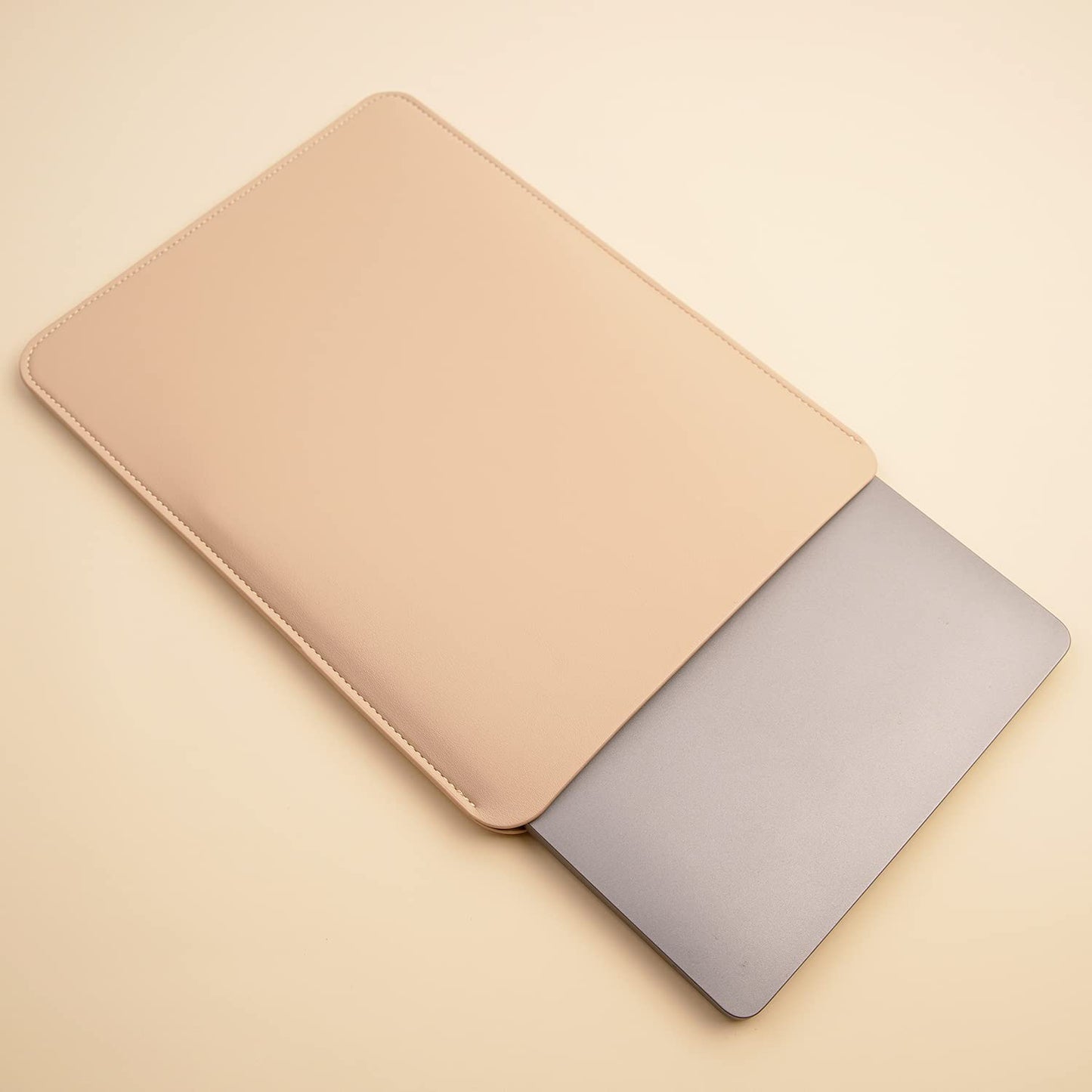 Benfan Laptop Sleeve 15.3 Inch Compatible with 2024 New 15 MacBook Air A3114 A2941 Color Beige