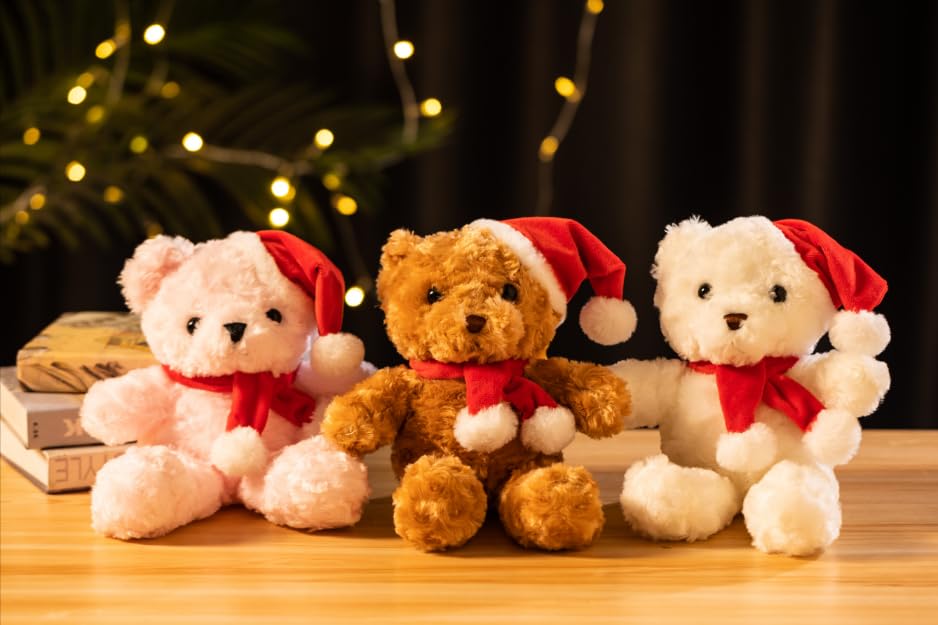 15 Pack Bear Stuffed Animal 10 Inch Small Plush Bear Toy Cute Soft Plush Stuffed Bears Toy with Bow Tie for Birthday Christmas Baby Shower Valentine's Day Graduation Party Gift