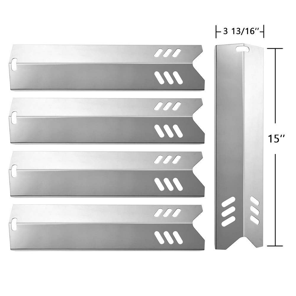 SHINESTAR Grill Heat Plates Replacement Parts for Dyna-Glo, Backyard & Uniflame Grill, DGF510SBP, DGF493BNP, BY15-101-001-02, BY13-101-001-13, Stainless Steel, 15" x 3-13/16", 5-Pack