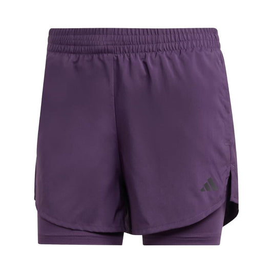 adidas Women's Minimal Two-in-One Shorts, Aurora Plum/Black, Medium