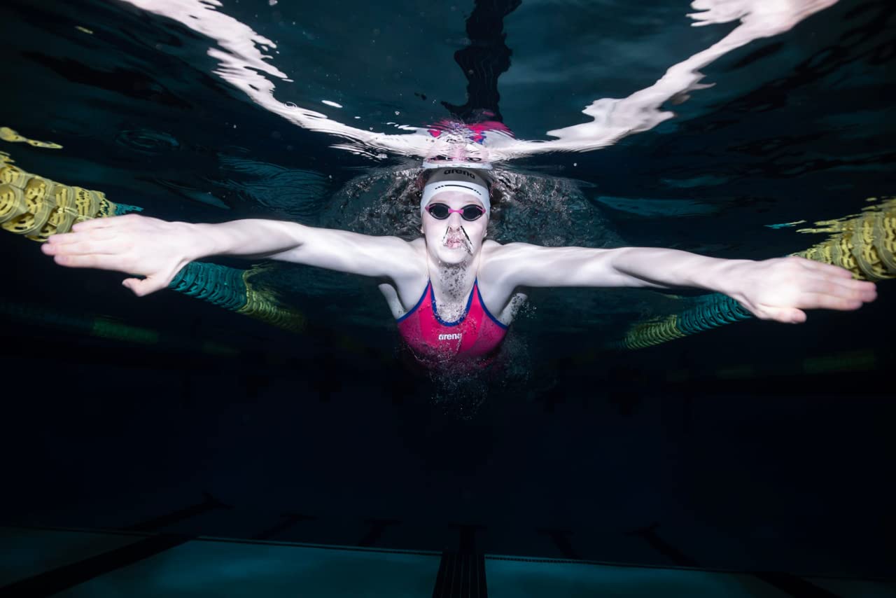 Arena 3D Soft USA Unisex Adult Silicone Swim Cap for Men and Women Swimming Pool Practice and Racing Swim Kit, White, Extra Large