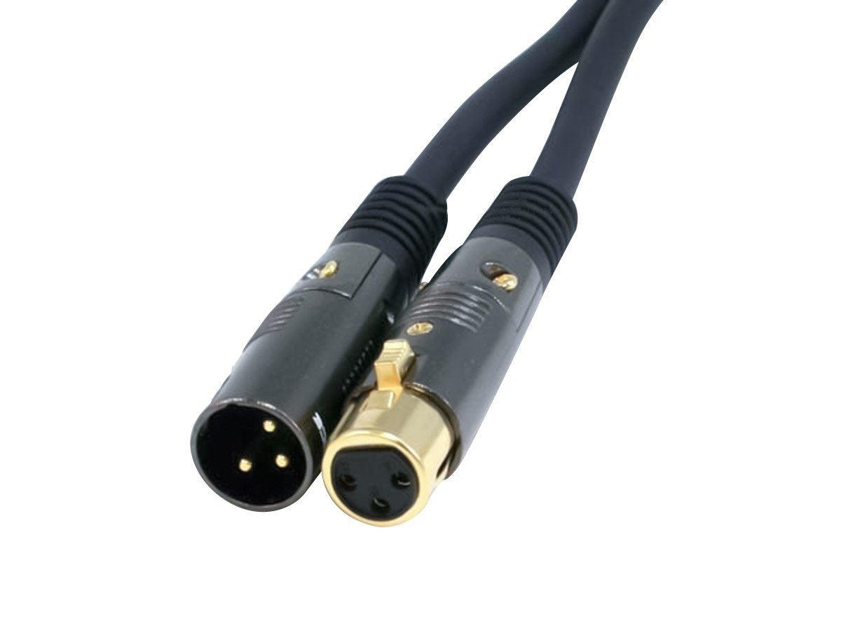 Monoprice Premier Series XLR Male to XLR Female - 15ft - Black - Gold Plated | 16AWG Copper Wire Conductors [Microphone & Interconnect]