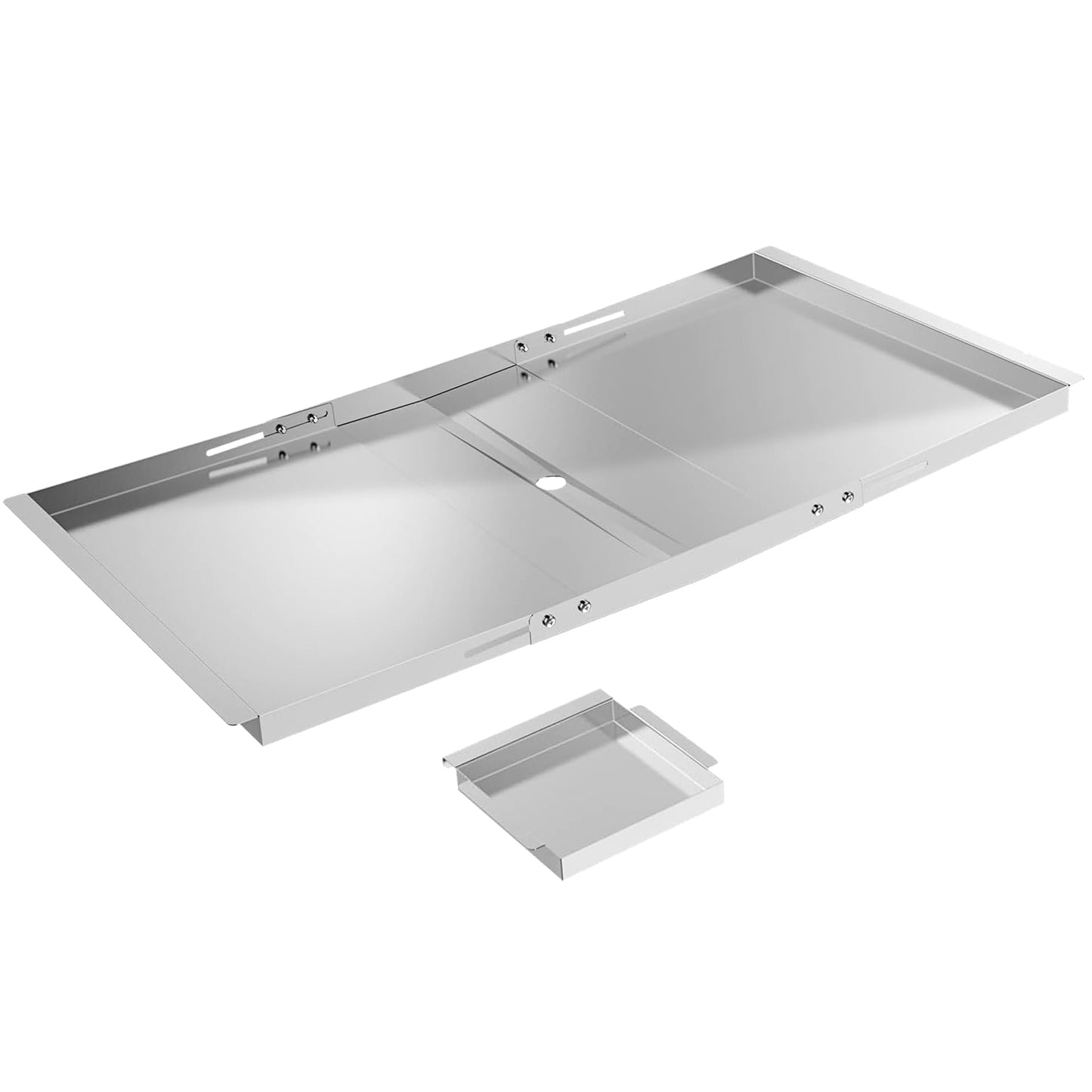 Grease Tray with Catch Pan 24"-30" Universal Adjustable Stainless Steel Drip Pan Replacement Parts for Nexgrill, Dyna Glo, Kenmore, Uniflame, Backyard, BHG, Expert Grill and More