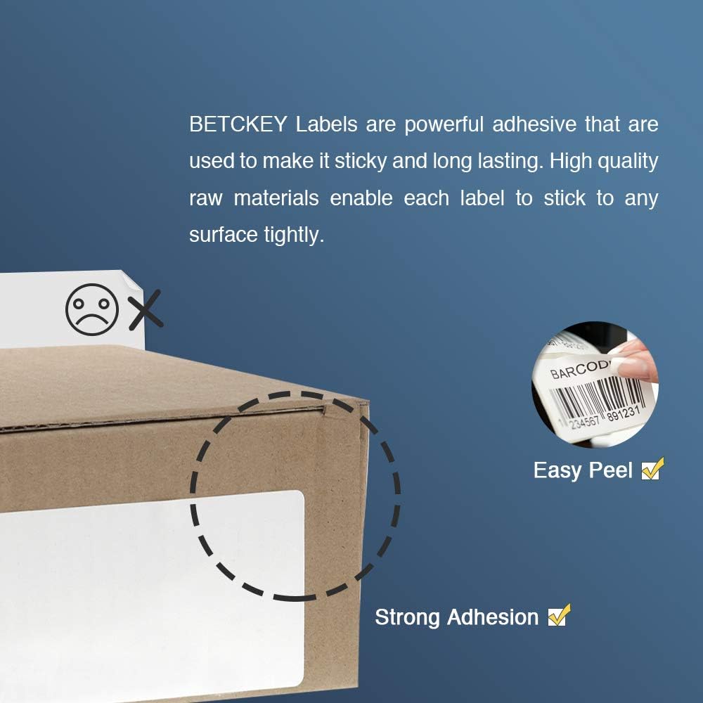BETCKEY - Compatible Address Labels Replacement for Brother DK-1201 (1.1 in x 3.5 in), Use with Brother QL Label Printers [10 Rolls/4000 Labels]