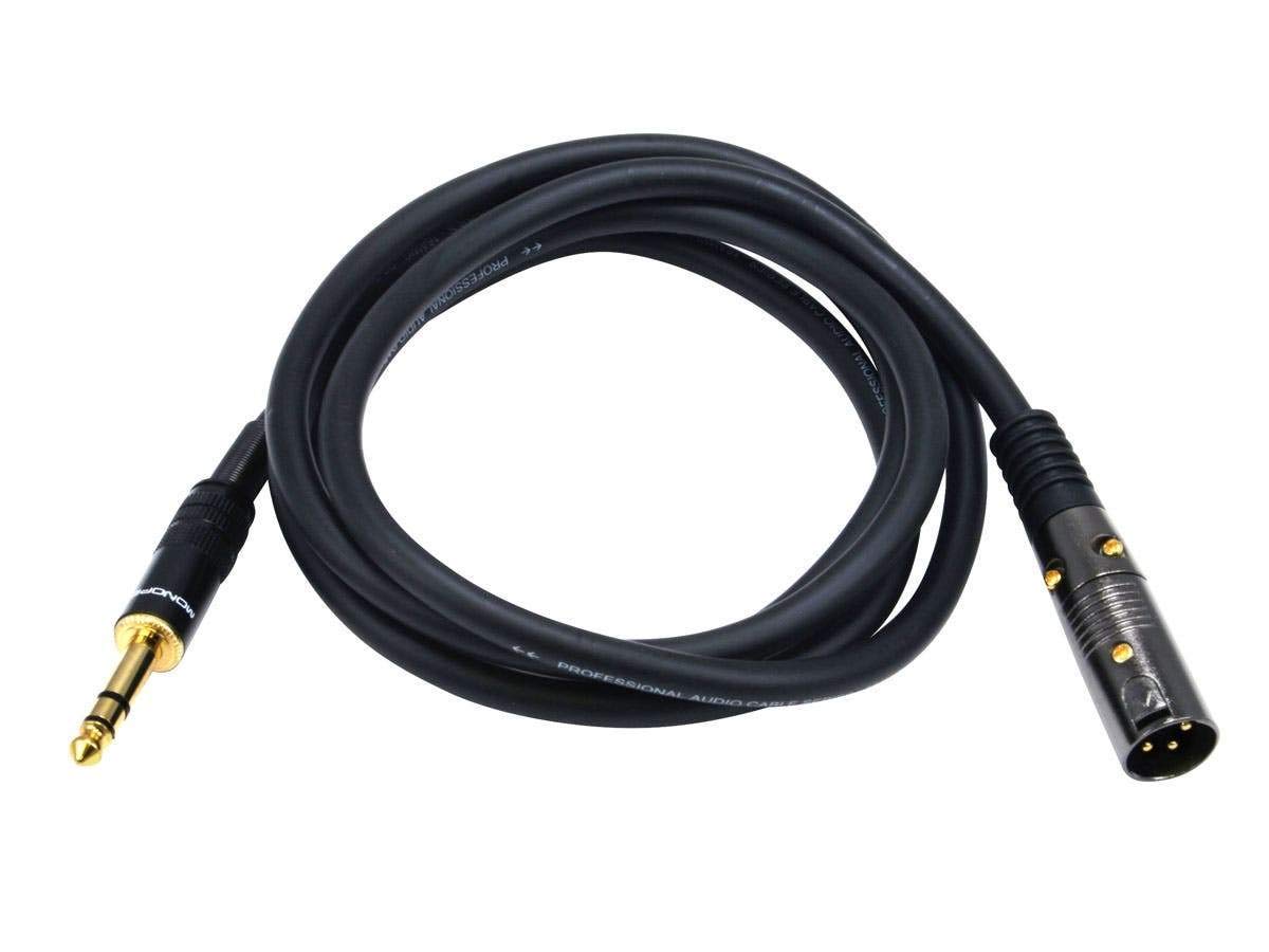 Monoprice 104763 15-Feet Premier Series XLR Male to 1/4-Inch TRS Male 16AWG Cable