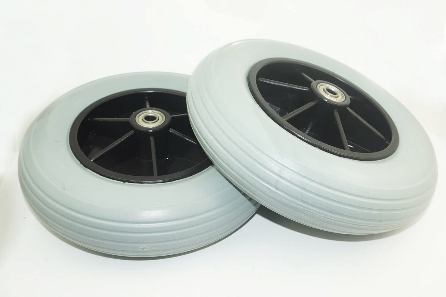 (Pair of Two) ，8" x 2" (200x50) Solid Rubber Front Rear Caster Tires Wheels Assembly for Power Wheelchair's/Electric Wheelchair for Many Standard Wheelchairs Replace