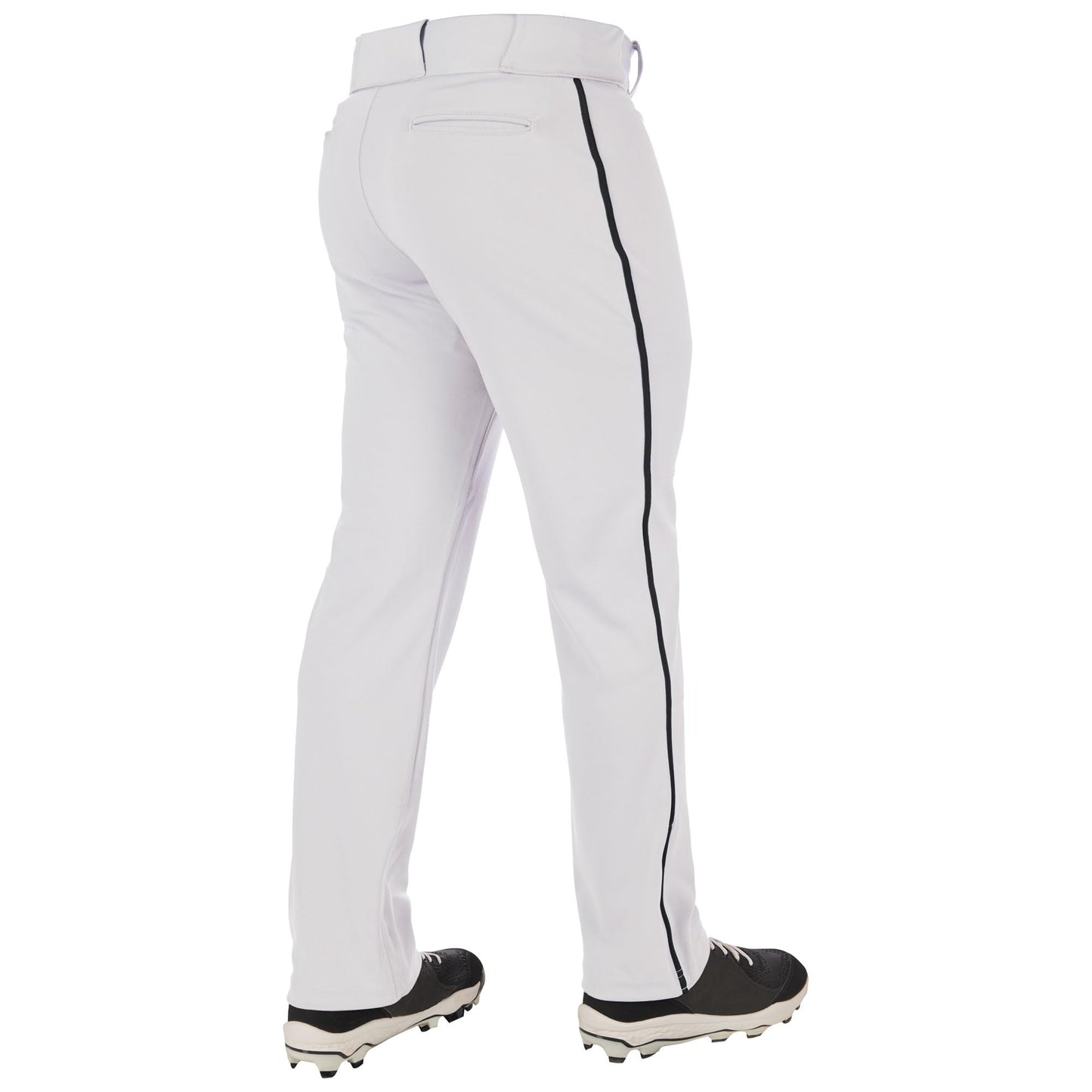 CHAMPRO Men's Triple Crown 2.0 Open Bottom Baseball Pants with Braid White, Black
