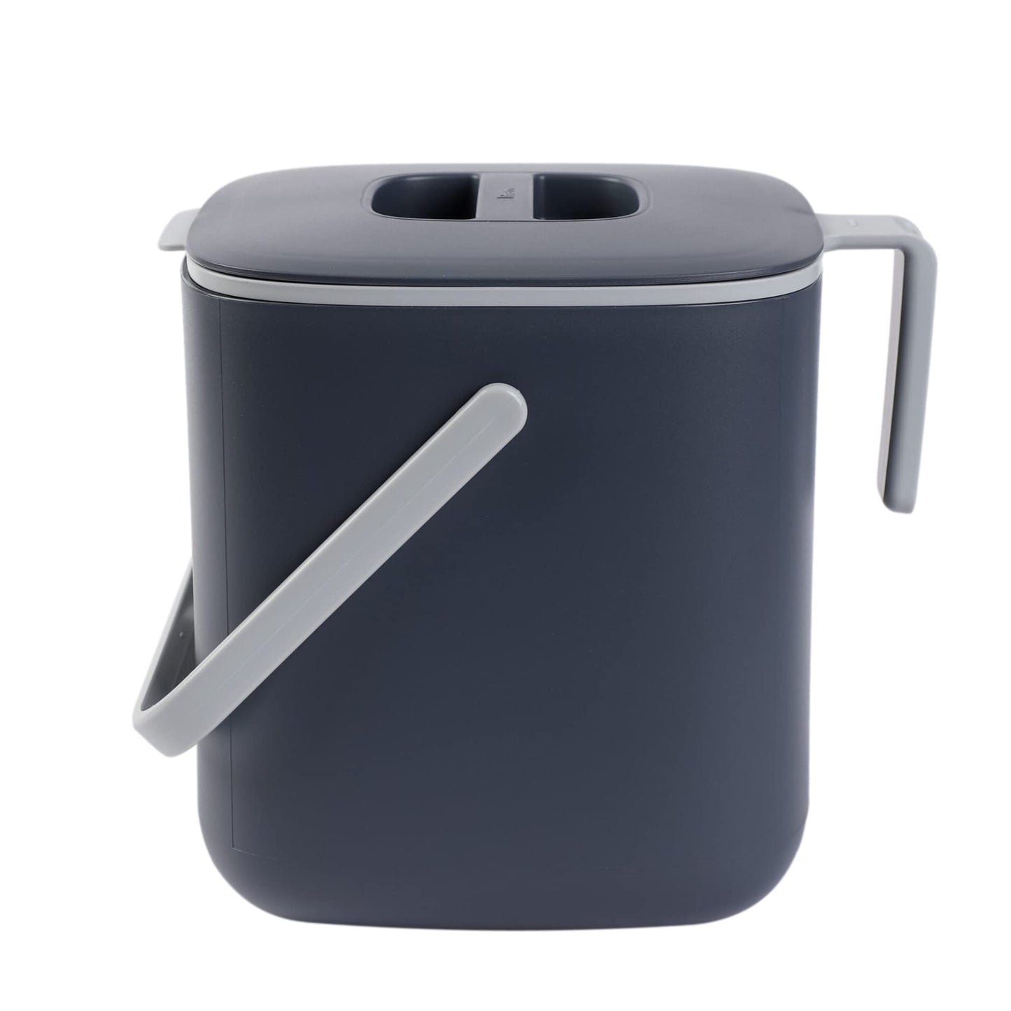 Blue Ginkgo Kitchen Compost Bin – Small [2.6L / 0.69 GAL] – Filter-Free, Odor-Tight Countertop Food Waste Pail with Handles (Made in Korea, Grey)