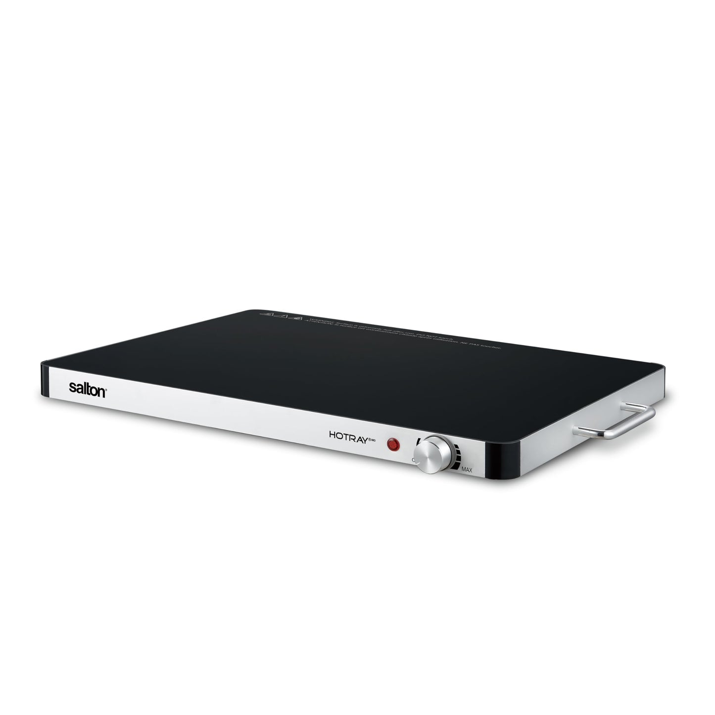 Salton Hotray XL Warming Tray | 21” x 16” Tempered Glass Surface | Variable Temperature Control | Cool-Touch Handles | for Parties, Gatherings, and Everyday Use | Easy-to-Clean | 400W | WT2148