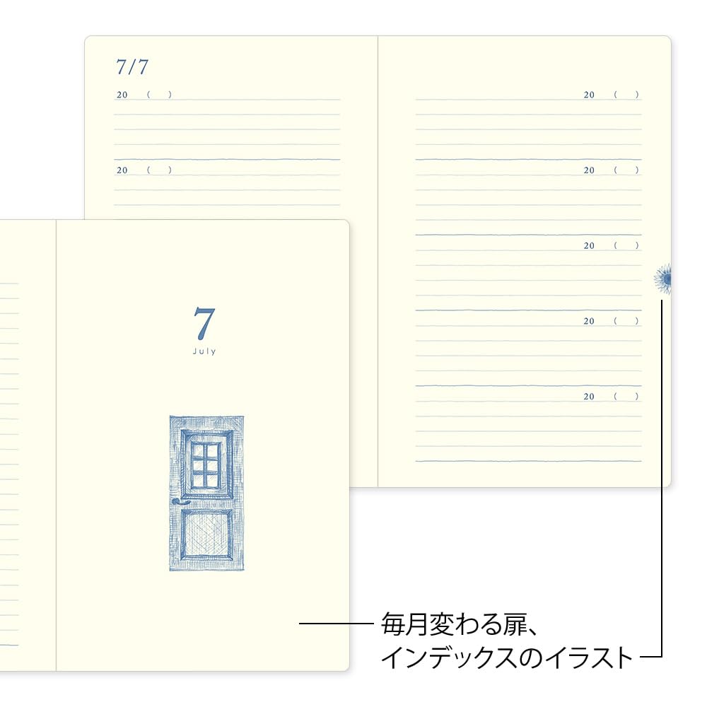 DESIGNPHIL Midori 12397006 Diary, 10 Years Consecutive Door, Navy Blue