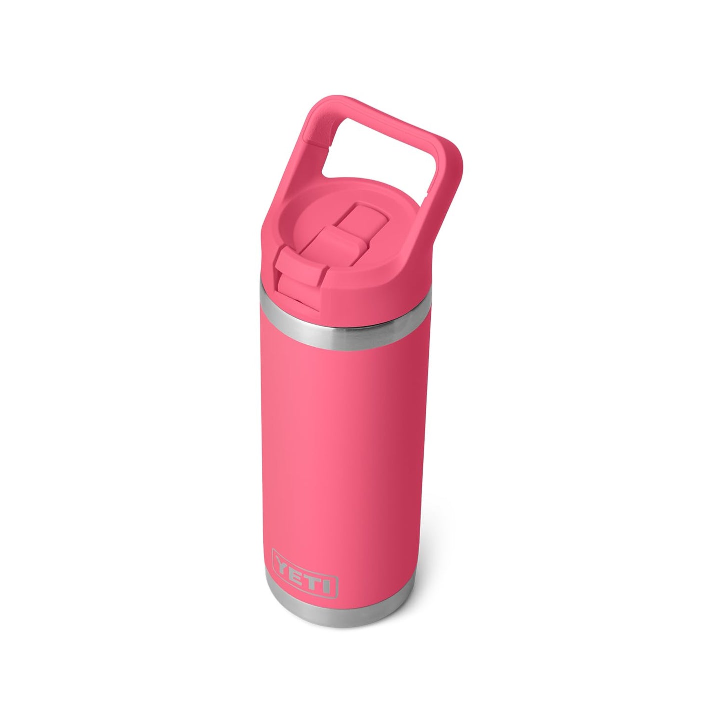 YETI Rambler 18 oz Bottle, Vacuum Insulated, Stainless Steel with Straw Cap, Tropical Pink