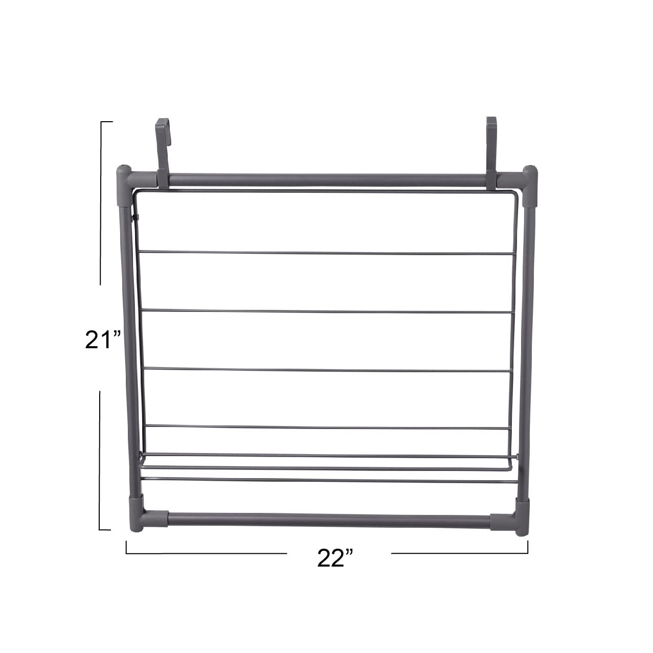 Household Essentials Metal Expandable Over The Door Drying Rack, Gray