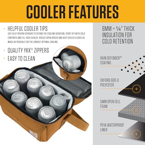 Carhartt 12 Can Two Compartment Lunch Box | Durable, Fully-Insulated Lunch Bag for Women & Men, Large Lunchbox (Port)