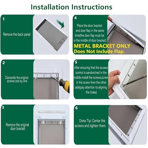 2 PCS Large Replacement Bracket for PetSafe Dog Door Replacement Flaps - Aluminium Alloy Dog Door Flap Bracket - Easy Installation with Screws
