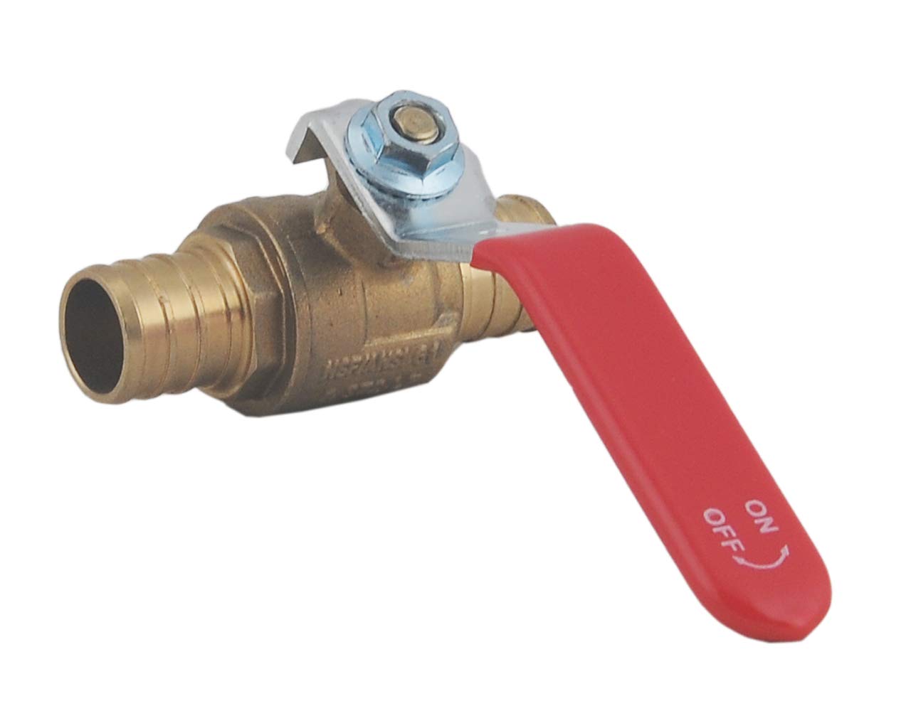 PEX Brass Ball Valve, 3/4-in PEX Lead Free Brass Shut Off Ball Valve with Red & Blue Long Lever Or T Handle,Pex Barb Water Valve with cUPC Certified for Cold and Hot Water (4-Pack)