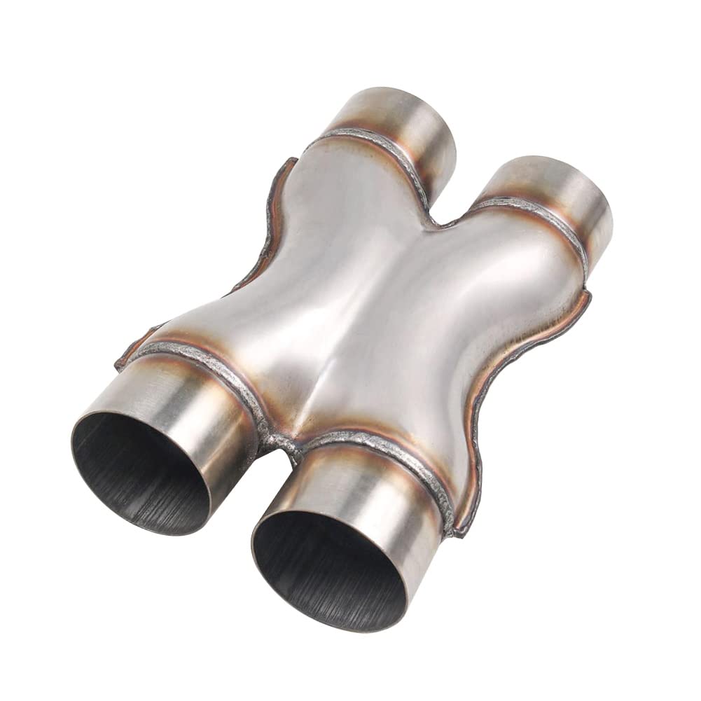 RCCT 3’’ X Pipe-Stainless Steel 409 3 Inch X Pipe Exhaust Fit for Muffler Shop(3 Inch)