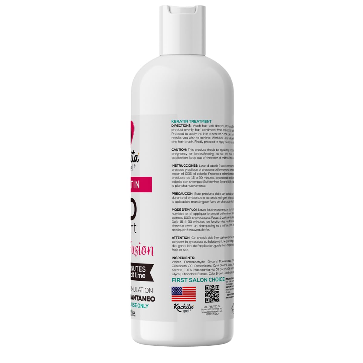 Brazilian Keratin Treatment Hair Straighteners IMPROVED FORMULA 3D Hight Bright 1L Kachita Spell Made in USA…