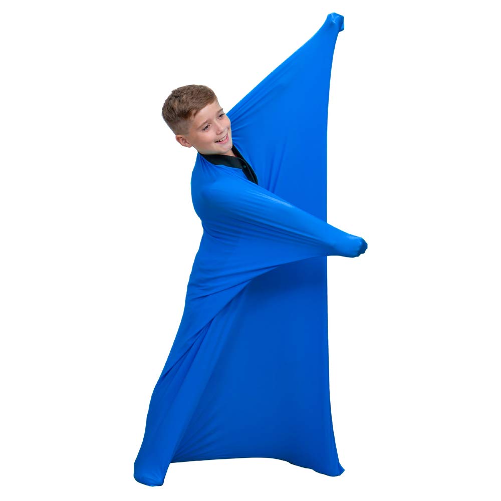 Sensory Sox Stretchy Body Socks Full-Body Wrap to Relieve Stress, Hyposensitivity Great for Boys, Girls with Autism, Anxiety (Large 56"x27", Blue)