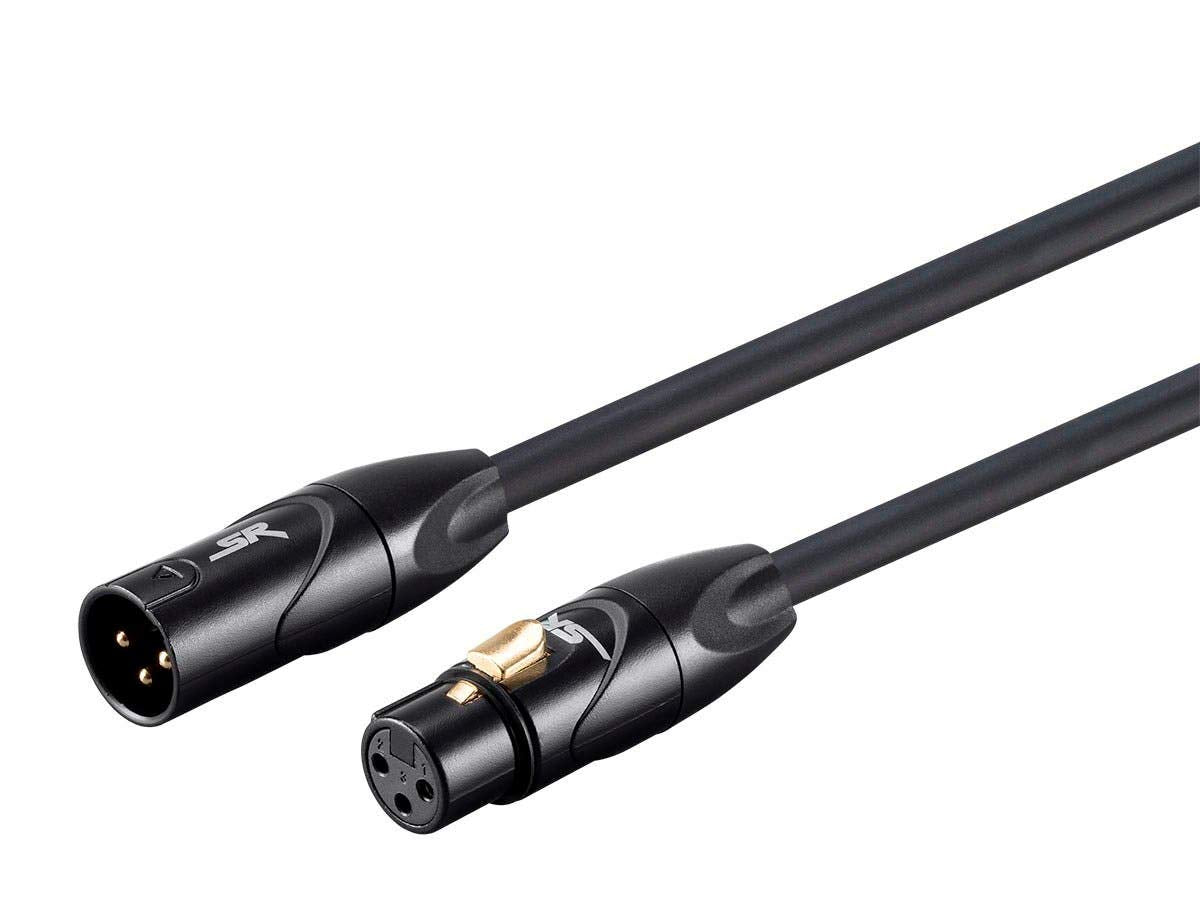 Monoprice Stage Right Series Professional XLR Male to XLR Female - 10ft - Black - Gold Plated | 16AWG Stranded Copper Wire Conductors [Microphone & Interconnect]