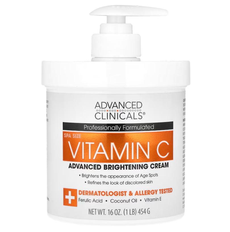 Body Lotion 16 oz Set of 3 For face, hands, neck, body V-C Body Cream Jar with Pump