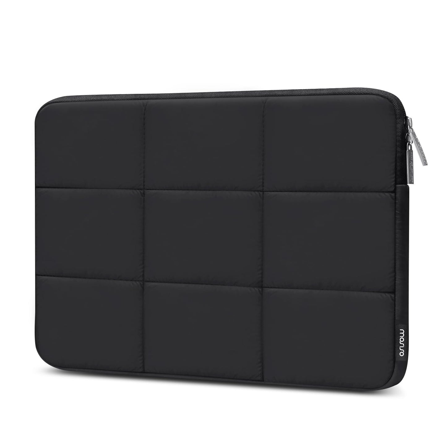 MOSISO Laptop Case 13.3 inch, 13-13.3 inch Puffy Laptop Sleeve Compatible with MacBook Air 13 13.6/Pro 13/Pro 14, HP Dell ASUS Lenovo, Rectangle Quilted Puffer Computer Bag for Women, Black