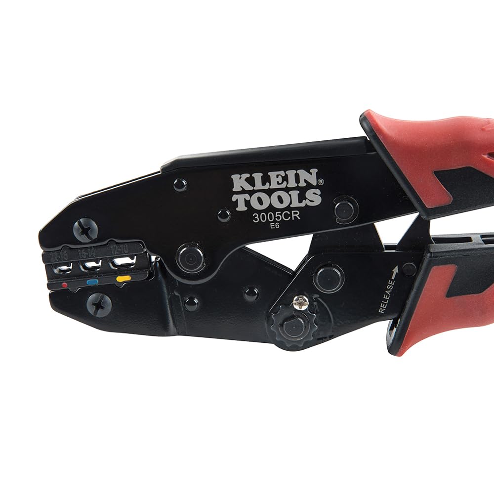 Klein Tools 80013 Wire Stripper/Ratcheting Crimper, Electrical Crimping Tool Kit with Automatic Wire Stripper and Ratcheting Insulated Terminal Crimper, 2-Piece