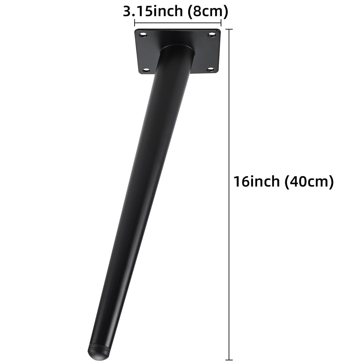 RealPlus 16 Inch Furniture Legs, Heavy Duty Metal Replacement Legs for Bench Chairs Cabinets Cupboard Coffee Table End Table and DIY Projects, Mid-Century Style