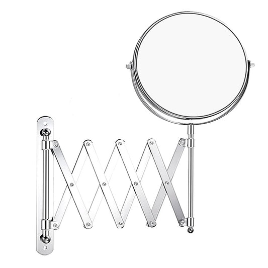 8" Wall Mounted Makeup Mirror 5x/7x/10x Wall Makeup Vanity Mirror Double Sided Magnifying Makeup Mirror,with Scissor Bracket,Adjustable 360 Degree,Chrome Bathroom Shaving Mirror