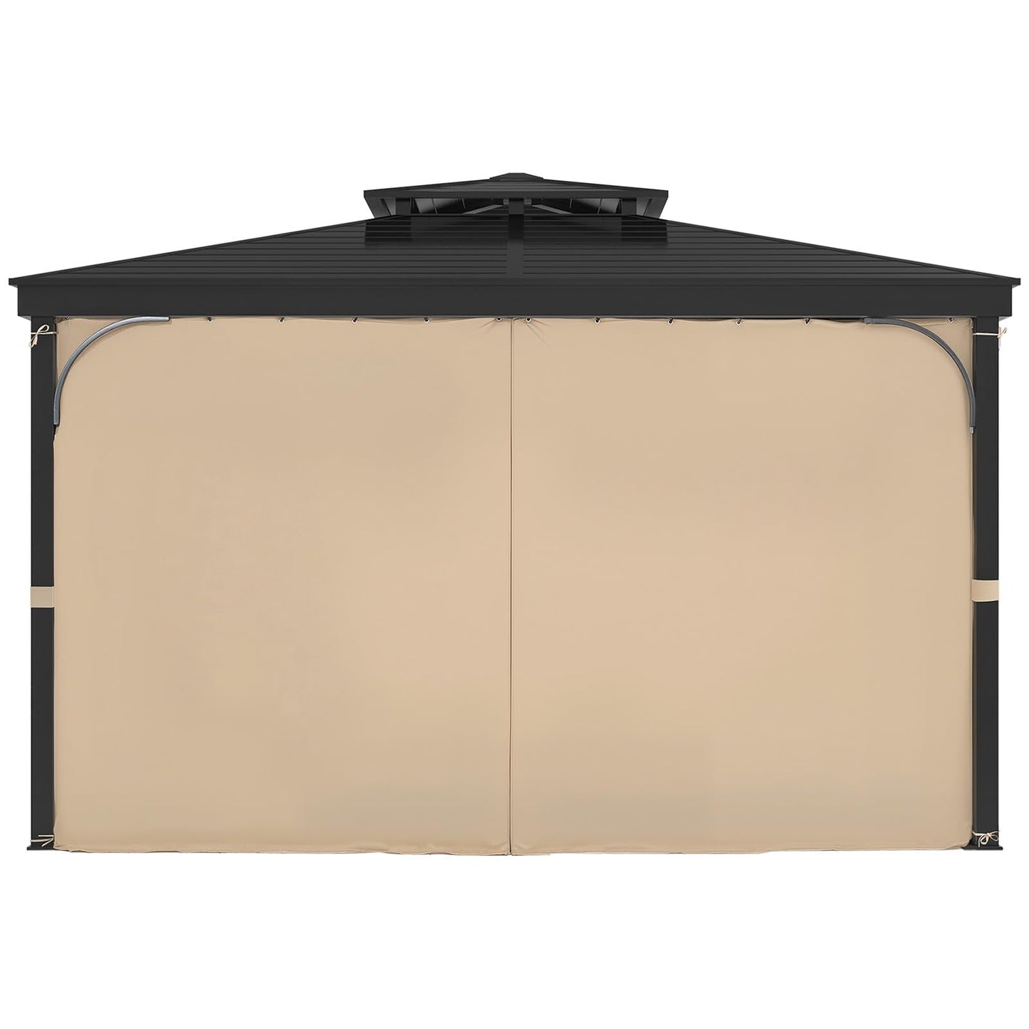 VEVOR Gazebo Curtains Outdoor, Fit Most 12' x 10' x 7.3' Gazebos, 4-Panel Sidewall Gazebo Privacy Curtains with Zippers, Outdoor Curtain Replacement for Patio Canopy, Only Curtain, Khaki