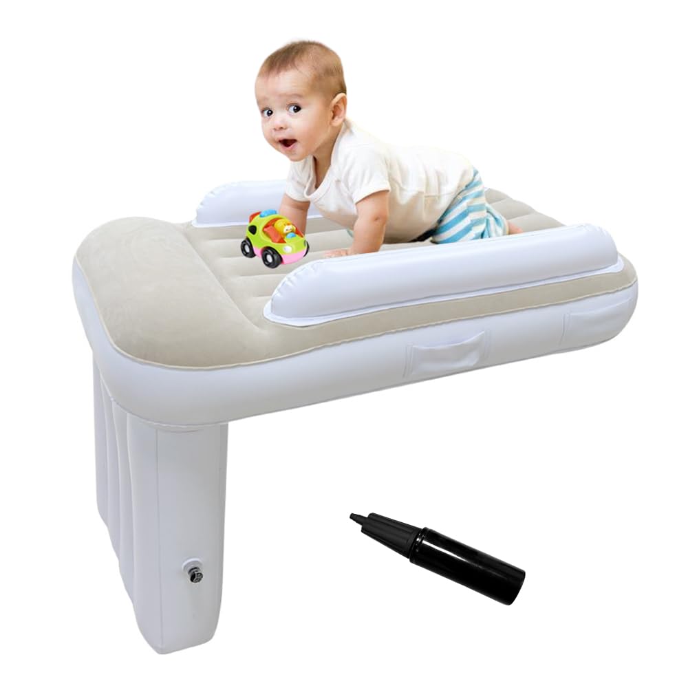 Toddler Airplane Bed Travel Essentials: GEMGO Portable Airplane Beds for Kids with Air Pump - Inflatable Baby Travel Bed Fits Most Seats for Plane Car