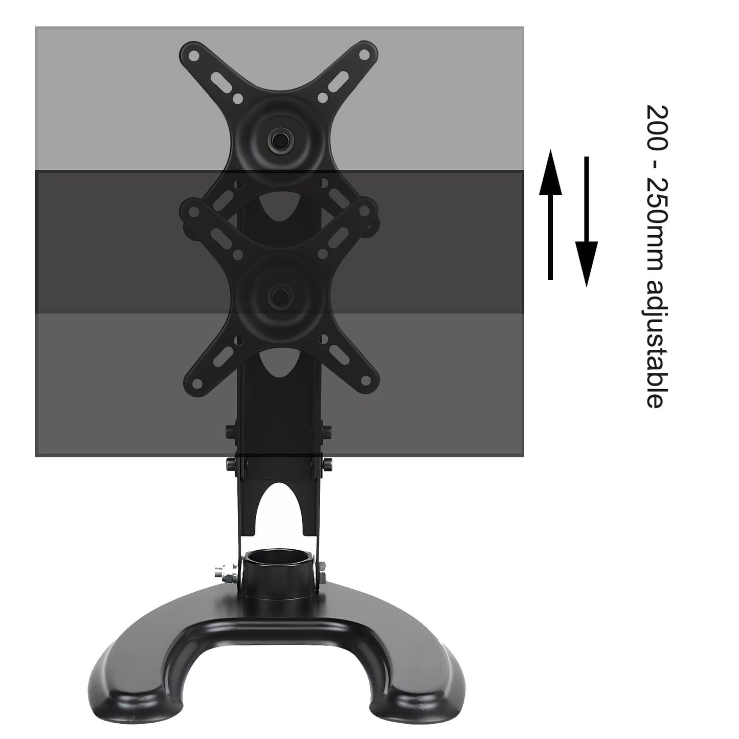 Seaigle TV Monitor Stand for 10-27 Inch Screens, Free Standing Desk Mount with Tilt, Adjustable Height, Rotation, Hold up to 8kg, VESA 75x75 100x100 mm