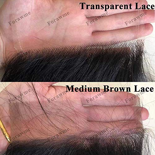 Forawme 100 Unprocessed Human Hair 13X6 Ear To Ear Full Lace Frontals Closure With Natural Hairline 14 Inch Natural Color Body Wave Pre Plucked Transparent Lace Frontal Hair Pieces