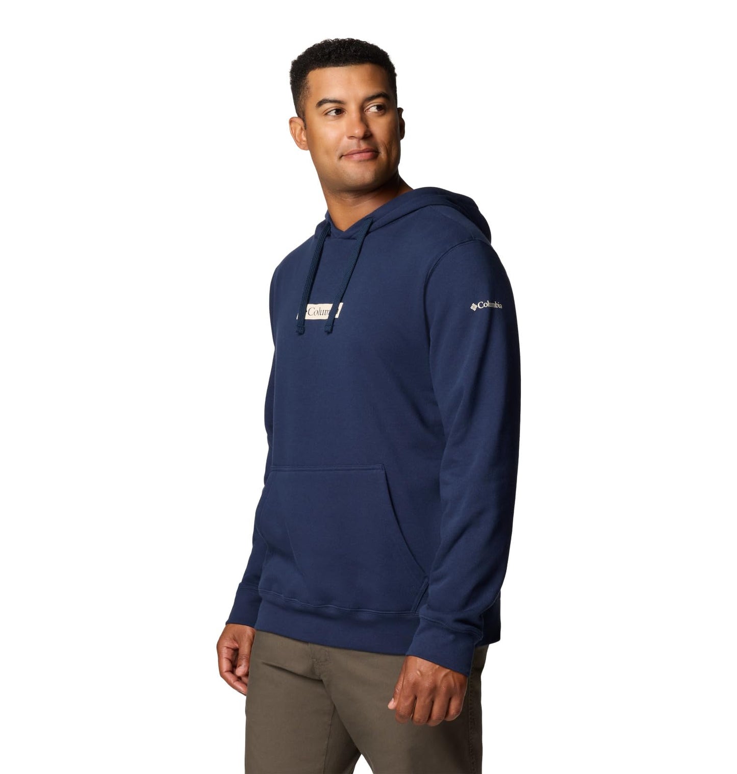 Columbia Men's Trek Hoodie, Collegiate Navy/Puff Box Gem Logo, Large