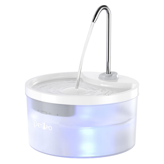 Cat Water Fountain, 3L/100oz Super Silent Pet Water Fountains for Cats Dogs Indoor, Cat Fountain with Water Alert Light, Kitty Spout Cat Drinking Fountain, BPA-Free, Easy Clean (White)