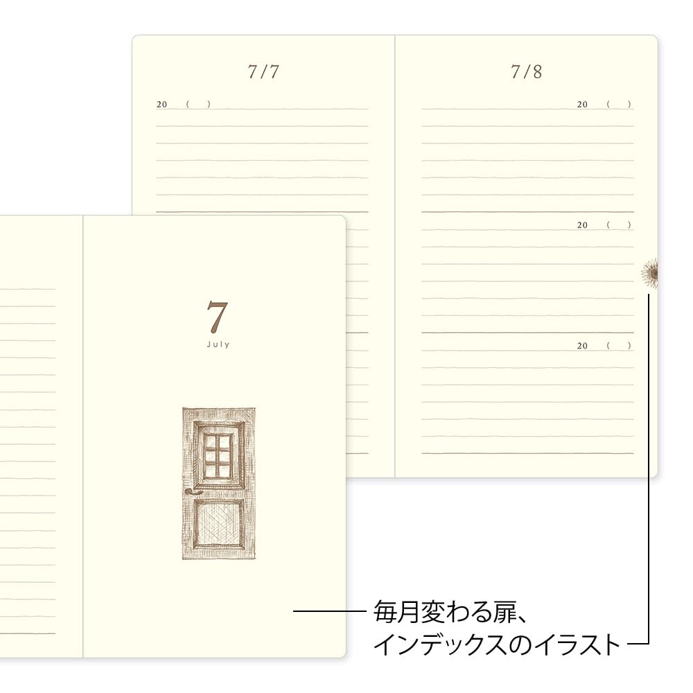 Midori Phil design Three Years Diary/Design Phil Green Diary 3 Years Continuous Use Door Light Blue 12,394,006