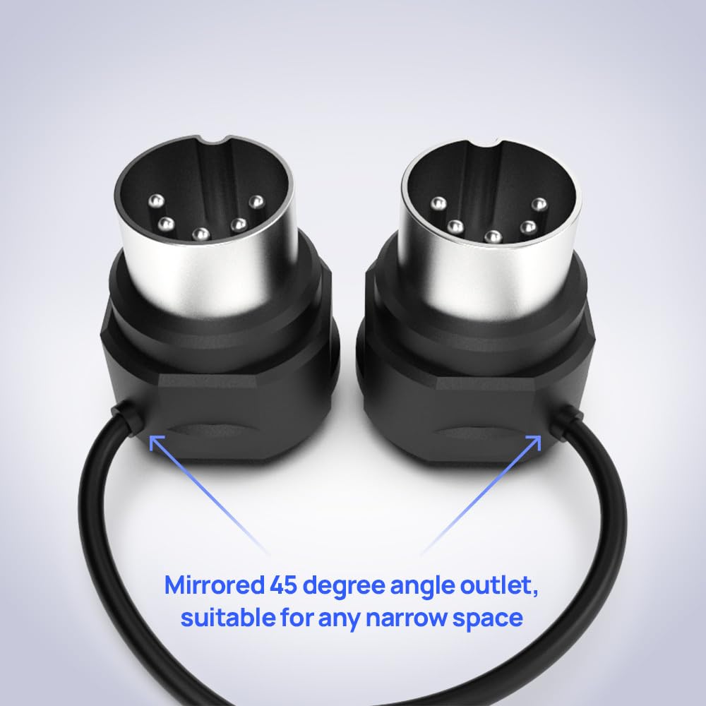 CME MIDI Cable 4-Pack - 2FT / 60cm, 5-pin DIN, Low-Profile - Mirrored 45-Degree Angled Ultra-Thin Plugs for Compact Spaces - Ideal for MIDI Interface, Pedalboard, Keyboard